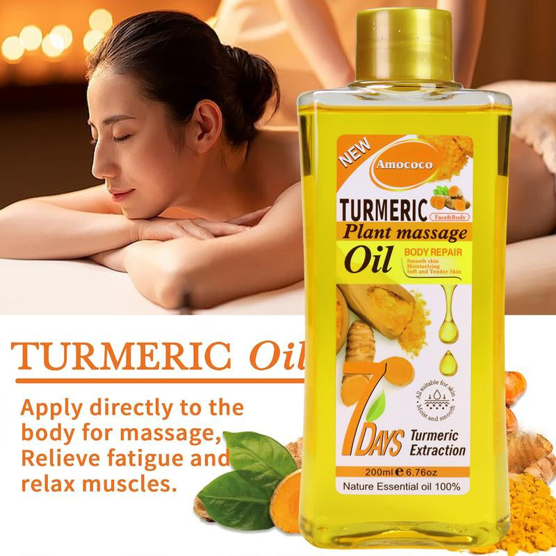Turmeric Honey Massage Oil Winter Warm Skincare Turmeric Oil Nourishes Skin, Improves Skin Condition Keratosis Pilaris Pure Natural Spa Massage Oil, Can Be Used on Face, Legs, Hands, and Back, Suitable for All Skin Types Body Care Gentle