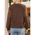 Dokotoo Women'S Colorblock Sweatshirt Crewneck Patchwork Long Sleeve Knit Pullover Shirts