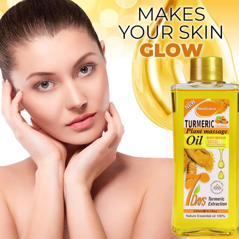 Turmeric Honey Massage Oil Winter Warm Skincare Turmeric Oil Nourishes Skin, Improves Skin Condition Keratosis Pilaris Pure Natural Spa Massage Oil, Can Be Used on Face, Legs, Hands, and Back, Suitable for All Skin Types Body Care Gentle