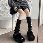 New Japanese Lolita Sweet Girl Leg Warmer Knit Socks Wool Ball Knitted Foot Cover Cosplay Women Autumn Winter Heap Heap Socks