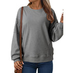 Dokotoo Women'S Colorblock Sweatshirt Crewneck Patchwork Long Sleeve Knit Pullover Shirts