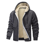 Men'S Plush Jacket with Hoodie