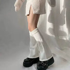 New Japanese Lolita Sweet Girl Leg Warmer Knit Socks Wool Ball Knitted Foot Cover Cosplay Women Autumn Winter Heap Heap Socks