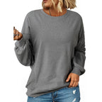 Dokotoo Women'S Colorblock Sweatshirt Crewneck Patchwork Long Sleeve Knit Pullover Shirts