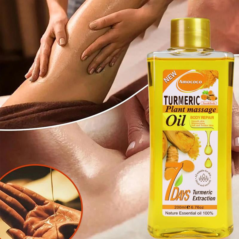 Turmeric Honey Massage Oil Winter Warm Skincare Turmeric Oil Nourishes Skin, Improves Skin Condition Keratosis Pilaris Pure Natural Spa Massage Oil, Can Be Used on Face, Legs, Hands, and Back, Suitable for All Skin Types Body Care Gentle