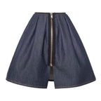 Blue Denim Skirt with Appliqué-3