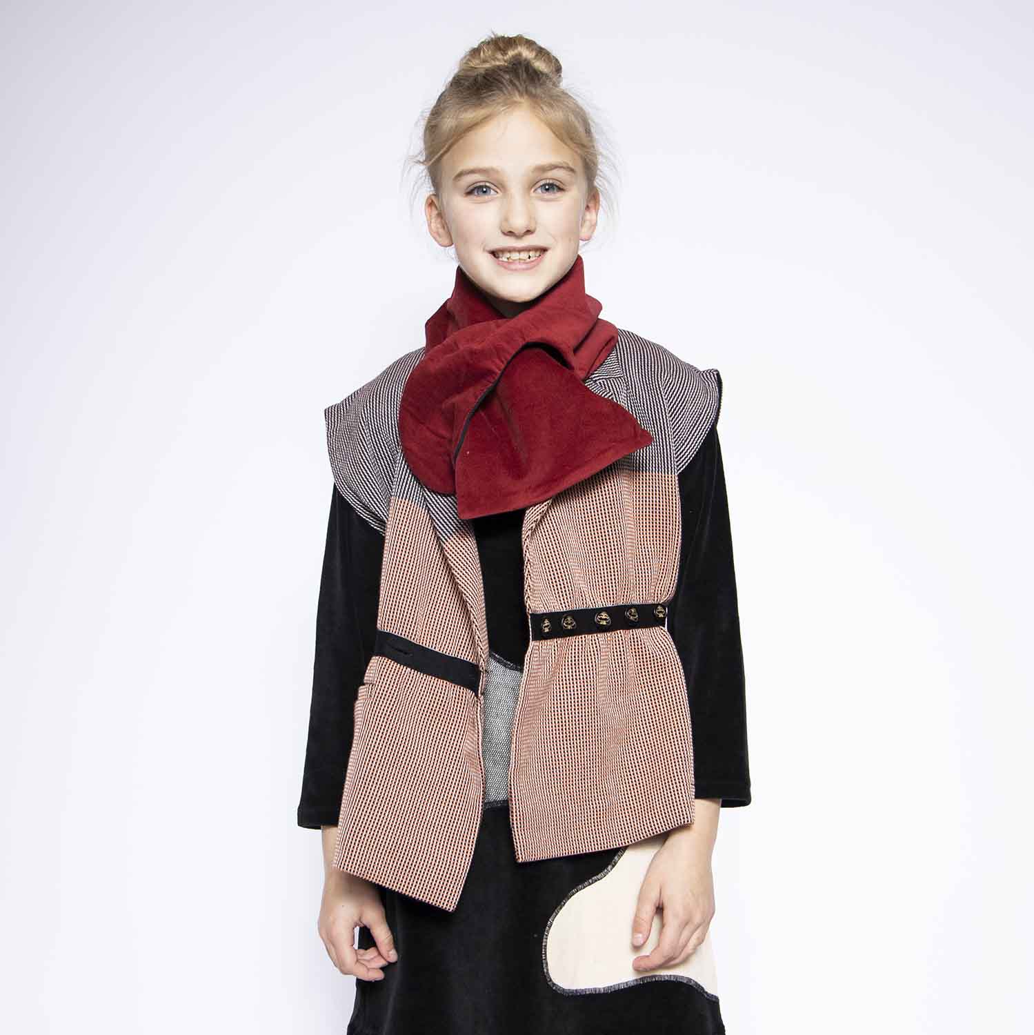 Multicolored Sleveless Jacket with Appliquè-1