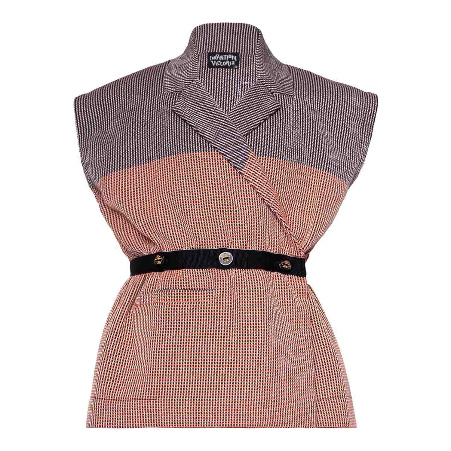 Multicolored Sleveless Jacket with Appliquè-0