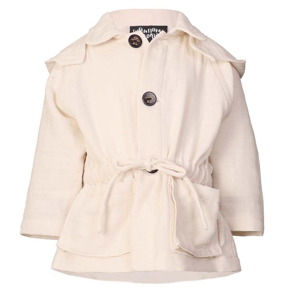White Baby Jacket with Hood-0