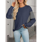 Dokotoo Women'S Colorblock Sweatshirt Crewneck Patchwork Long Sleeve Knit Pullover Shirts