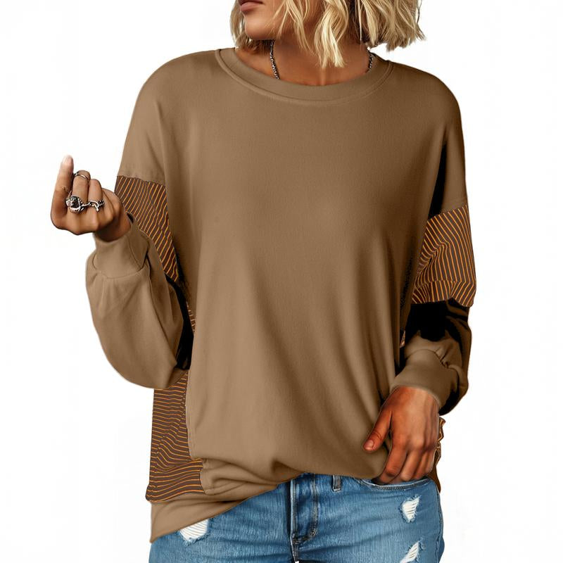 Dokotoo Women'S Colorblock Sweatshirt Crewneck Patchwork Long Sleeve Knit Pullover Shirts