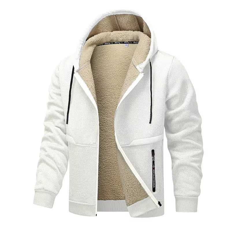 Men'S Plush Jacket with Hoodie