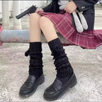 New Japanese Lolita Sweet Girl Leg Warmer Knit Socks Wool Ball Knitted Foot Cover Cosplay Women Autumn Winter Heap Heap Socks